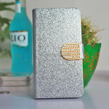 Free Shipping High Class Rhinestone Leather PU  Flip Cell Phone Cover Case Holder  for Lenovo s880 Cover+ ID card Slot