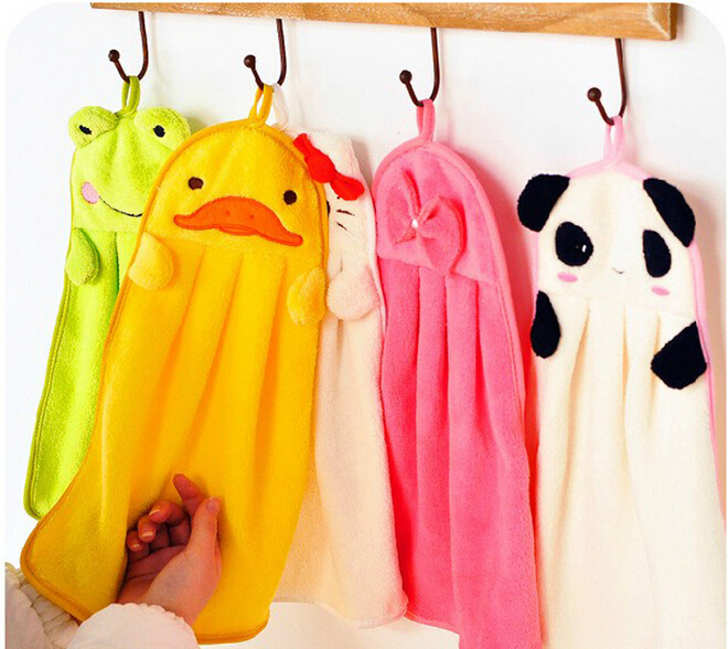 New 2014 Character Hanging Towel Cute Animals Baby Hand Towel Cartoon Toalha De Banho Hanging Bath