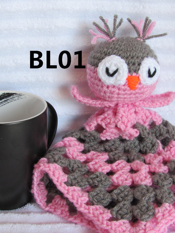 Crochet Baby Blanket, Baby Afghan, Owl Lovey(China (Mainland))
