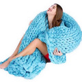 1Pcs Hot Super Warm Chunky Knit Blanket Thick Yarn Merino Wool Knitting Bulky Knitted Soft Wool