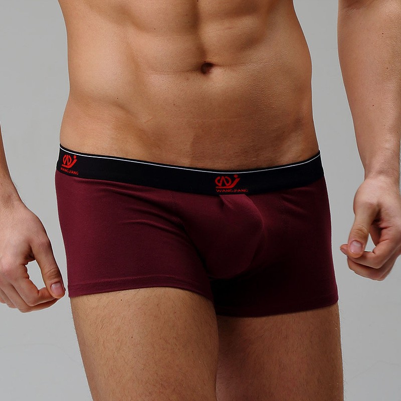 Manocean underwear men MultiColors sexy casual U convex design low-rise cotton solid boxers boxer shorts 7342 (26)