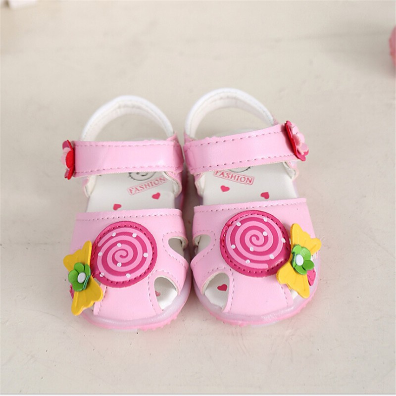  New Spring And Fall Toddler Shoes Korean Style Lollipop Female Baby Shoes Soft Bottom Children Safe Sandals Summer Girl Sandals