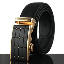 2015 men’s genuine leather belt business line buckle belts for men