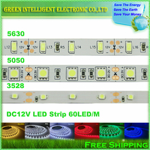 LED strip 3528 SMD 12V flexible light 60 led/m,white/white warm/blue/green/red/yellow