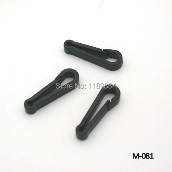 Wholesale black KAM plastic snap clip hooks Mini carabiner backpack paracord strap hooks M 081