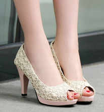 Summer style 2015 female sandals Floral Print Open Toe thick heel platform free shipping Wedding Shoes