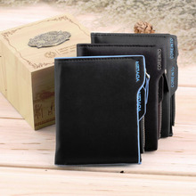 2015 New Fashion Men’s Faux Leather ID credit Card holder Bifold Coin Purse Wallet Pockets