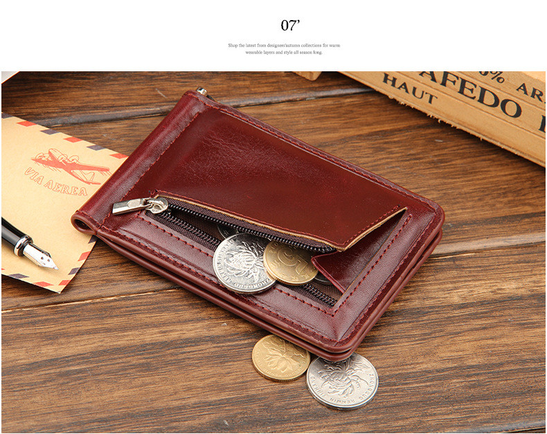 2015 New Arrival Wallet Leather Men, Men\'s Coin Bag Clip, Fashion Dollar Solid Thin Wallet Card Holder Purse Travel Case Men Purse (11)