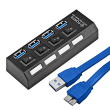 Mini USB 3.0 Hub 4 Ports 5Gbps High Speed Hubusb Portable USB Hub With On/Off Switch USB Splitter Adapter Cable For PC Laptop