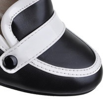 spring summer elegant women shoes thick high heels women pumps pu leather female work black white