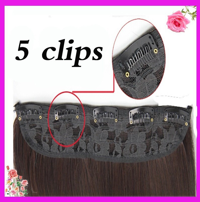120gpc 1pclot 24\'\' synthetic hair long straight 5 clips one piece clip on hair extensions free shipping (13)