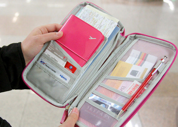 2015 New Women Men Passport Credit Card ID Card Cash Holder Organizer Bag Wallet Good Trip