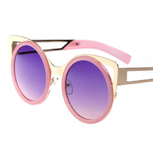 Metal sunglasses Luxury retro women s Colorful film Cat ears New 2015 fashion vintage Big