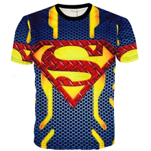 Teenager 3D Superman T-shirts European Summer Spiderman Captain America Big Boys Tops Short Sleeve Children Clothings tyh-55686