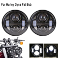 Harley Motorcycle Dyna Fat Bob Dual Headlamp Daymaker Style Head Lights 4 65 Dual LED Headlights