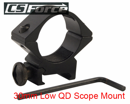 1pc Airsoft Tactical 30mm Low QD Scope Shotgun Flashlight Ring Mount Military Hunting Rifle Gun Scope Mount 20mm RIS Rail Black