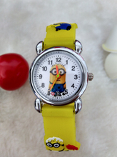 Retail NEW Cartoon 3D despicable me 2 minion Wrist watch kids children cartoon quartz watches christmas