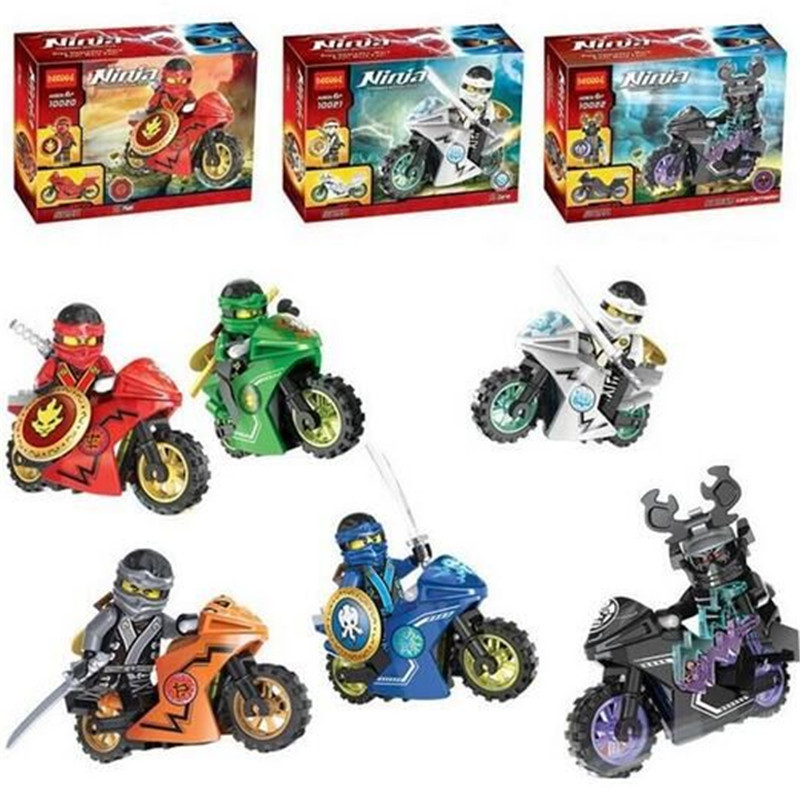 6Pcs Ninja Motorcycle Ninja Kai Jay Zane Lloyd WU NYA Ronin Minifigure Building Blocks Set Model Bricks Education Toy Gift Z68