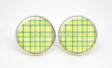 10pairs/lot Lime Green STUD Earrings, Kids Jewelry, Simple Everyday Jewelry, Tartan Earrings, Girls Earrings