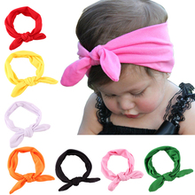 Girls Kids Baby Stretch Rabbit Bow Ear Hairband Headband Turban Knot Head Wrap Headwear