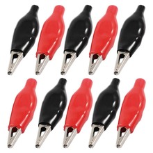 Free shipping 20 PCS Metal Alligator Clip crocodile electrical Clamp FOR Testing Probe Meter 35MM Black and red Plastic Boot