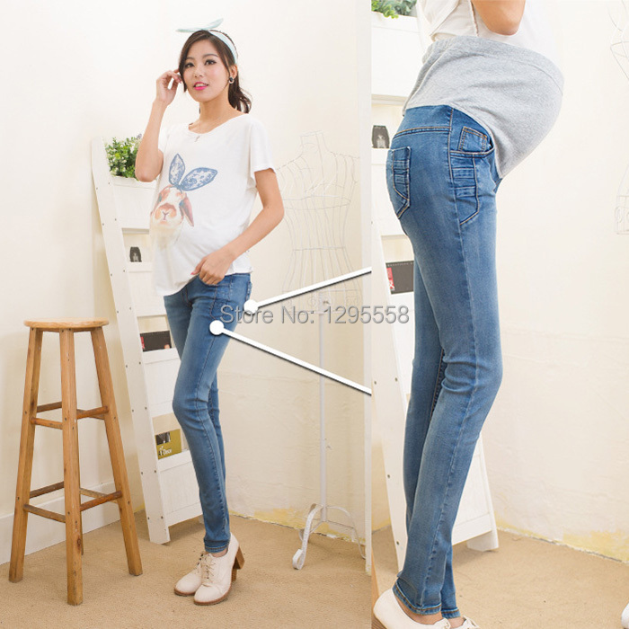 New Stretch Maternity Jeans Maternity Pants Maternity Pants Stitching Style Free Shipping