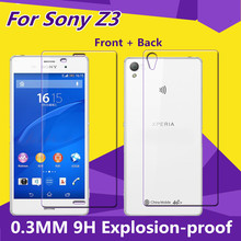 0.3MM Front + Back 2.5D Reinforced Guard Toughened Film Screen Protector Glass For Sony Xperia Z3 L55T Tempered Glass
