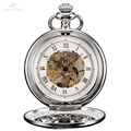 KS Retro Skeleton Rome Numbers White Dial Classical Curved Alloy Case Male Necklace Pocket Clock Men