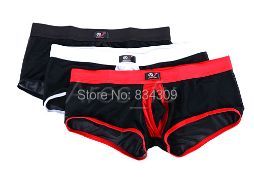 underwear men men s sexy gay male panties bugle pouch gauze boxers Sheer lace shorts brand
