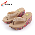 Summer Sandals Platform Wedges Waterproof High Heeled Cane Flip Flops Female Slippers Ayakkabi