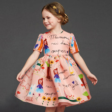 Retail 2015 girl dress High-quality goods clothing Cartoon short-sleeved summer  autumn  princess dresses