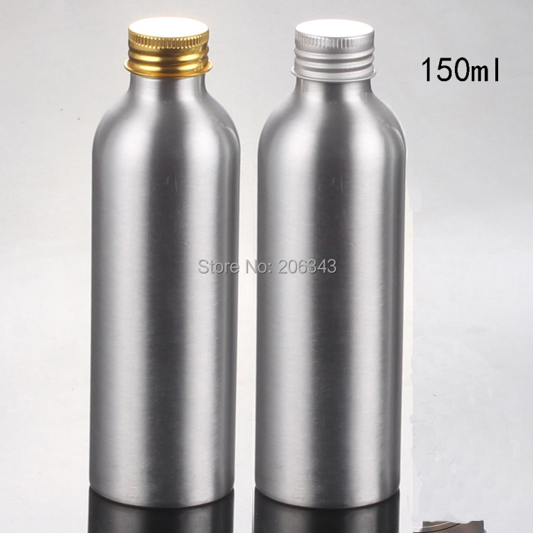 100pcs 150ml Aluminium bottle metal bottle with gold/silver aluminum screw lid