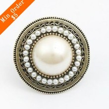 Min.order is $10 (mix order) Free Shipping New Style Romantic Flower Ring, Retro Simple Adjustable Sunflower Pearl Ring R286