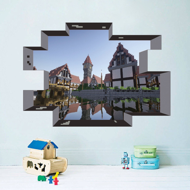 3d через уолл-мультфильм DIY стикер для детей номеров спальня гостиная плакат предметы искусства отличительные знаки MC005