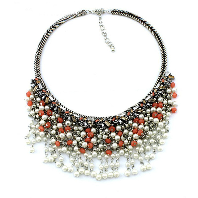 New Design za 2015 Fashion colorful pearl necklace for women jewelry ...