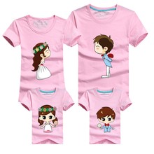 Family Matching Outfits 11 Colors Cartoon Women Men Children Boy Girl T shirt Matching Mother Daughter Clothes