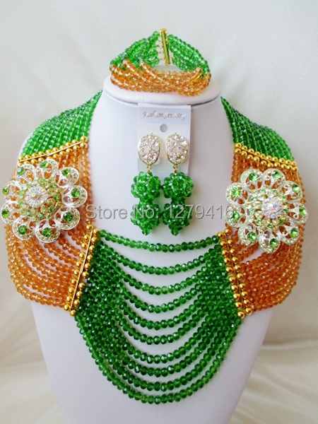 nigerian crystal beads  african wedding jewelry sets	 african wedding beads	 nigerian wedding beads	  AA1232