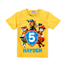 2016 Fashion Cartoon Paw Doggie Patrol Children Boys Girls Cotton T-shirt Tops Summer Kids Casual Tees Short Sleeve Clothing