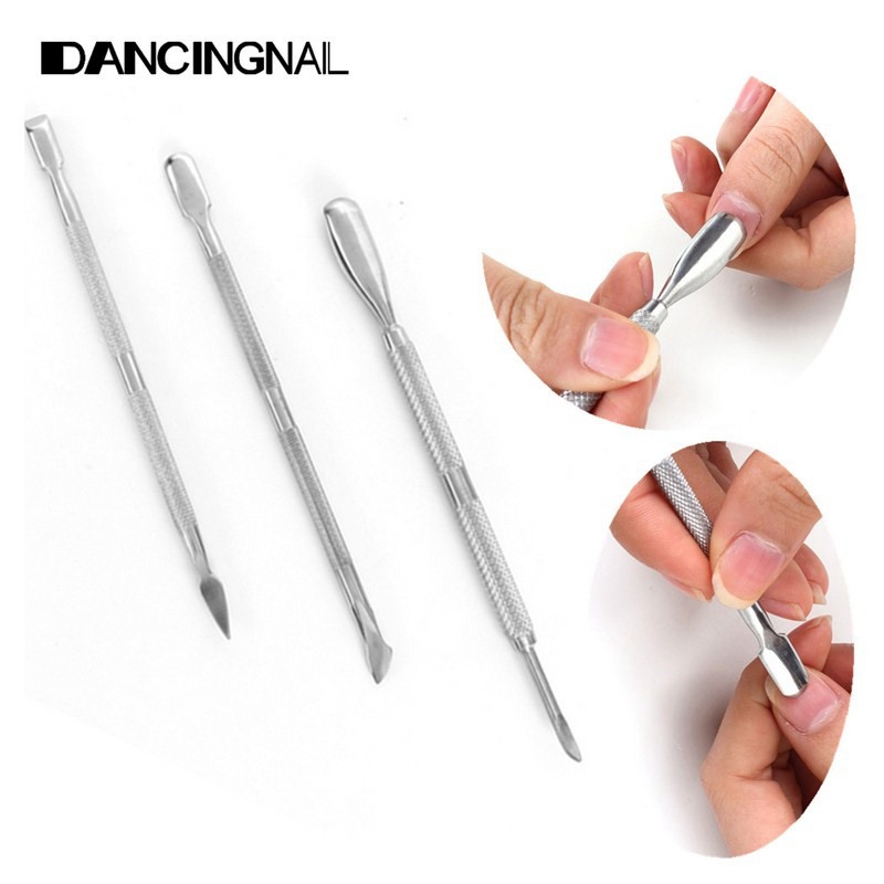Free Shipping 3Pcs Stainless Steel Nail Art Cuticle Spoon