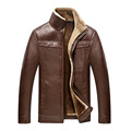Men s Leather Jacket European Classic 2017 Winter Men s Black And Brown Thick Jacket Leather