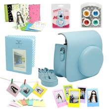 Fujifilm Instax Mini 8 Instant Camera Accessory Bundles Set (blue PU leather bag/3 inch mini album/photo frame/…)