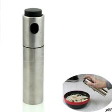 Y97Free shipping New Stainless Steel Olive Pump Spraying Bottle Sprayer Can Oil Jar Pot Tool
