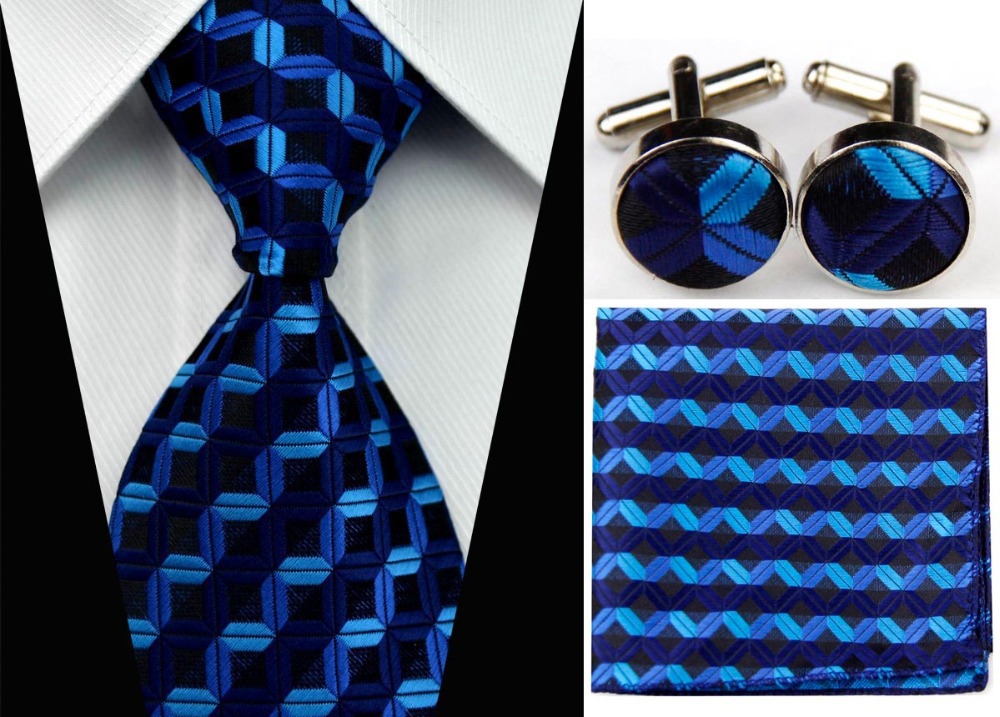 SNT0025 Men s Fashional Wedding Groom Striped Tie Hanky Cufflinks Necktie Set Silk necktie Free Shipping