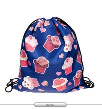 2015 new fashion time limited Daily backpack unisex DONUTS PINK softback 3d print polyester women backpacks