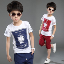 2016 Children clothing set New arrival 5-15 years boys summer clothing set cotton clothing set for boys kids shirt And pants