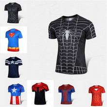 2016 male American cartoon superhero shirt sport shirt dress with short sleeves High quality miracle black spiderman T-shirt 4xl