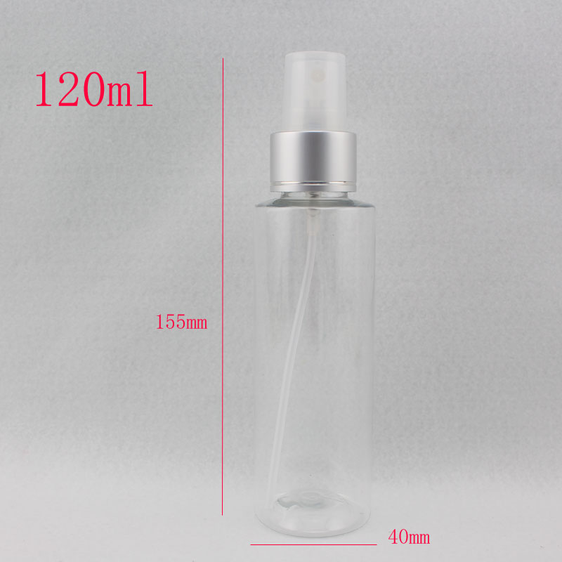 120ml X 40 transparent plastic spray bottle empty aluminum spray nozzle fine mist pump cosmetic bottles containers, water bottle
