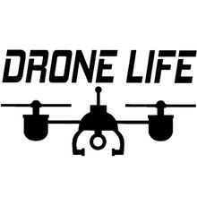 14CM*7.8CM Drone Decal Car Sticker UAV ” Drone Life” Vinyl Car Stylings Motorcycle Decoration Black/Sliver C8-1423
