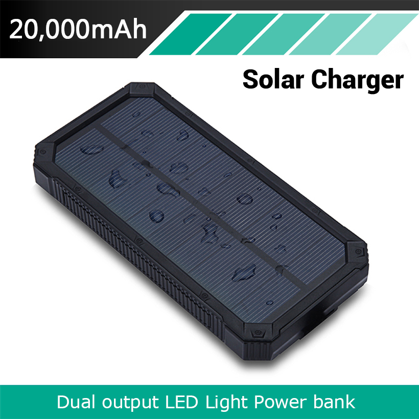 20000mAh Dual Port Power Bank Portable Mobile Phone Powerbank External Battery Pover Poverbank with LED Light Solar Charger 20000mAh Dual Port Power Bank Portable Mobile Phone Powerbank External Battery Pover Poverbank with LED Light Solar Charger