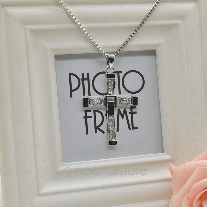 Купить быстрый и яростный кристалл кулон цепь Мужская титана ожерелье ...